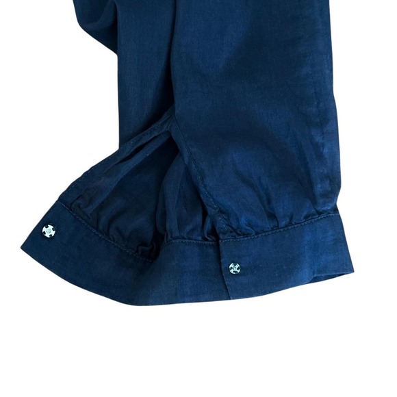 Madewell Blouse Womens XS Eyelet Embroidered Sleeve Shirt Top Silk Blend - Picture 11 of 12